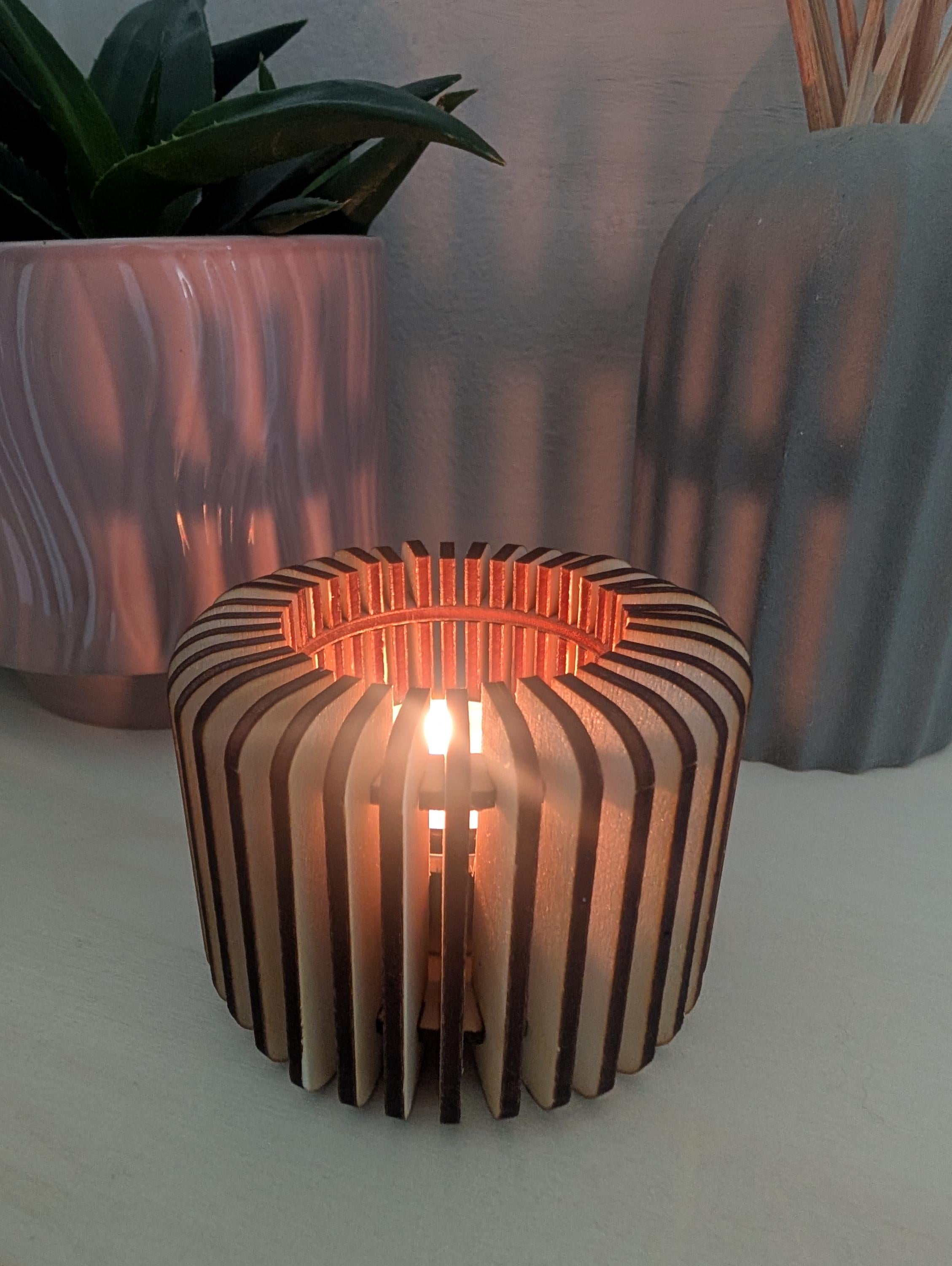 Wooden Tea Light Candle Holder: Eco Friendly Home Decor