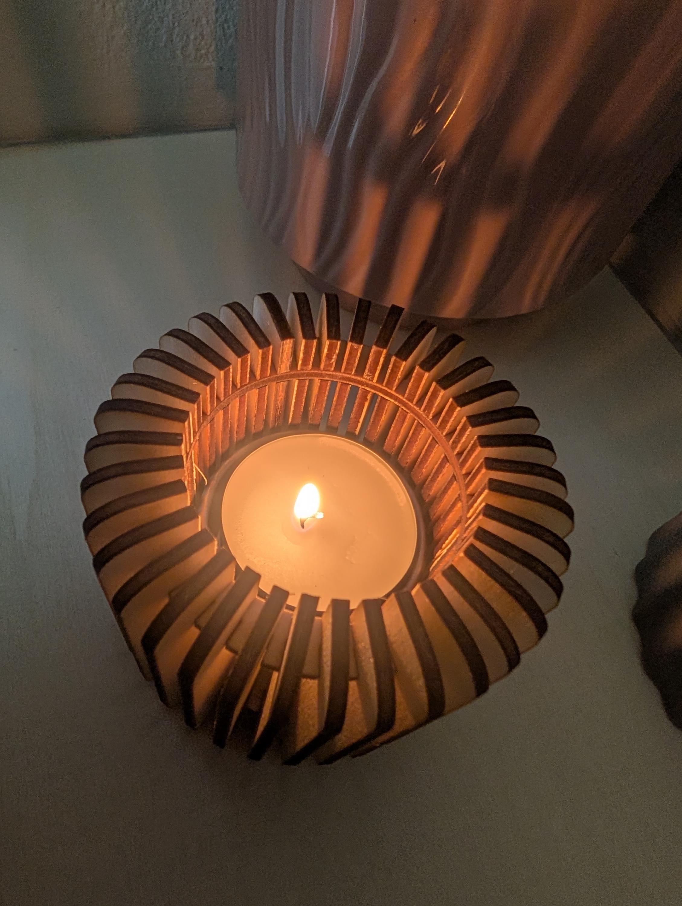 Wooden Tea Light Candle Holder: Eco Friendly Home Decor