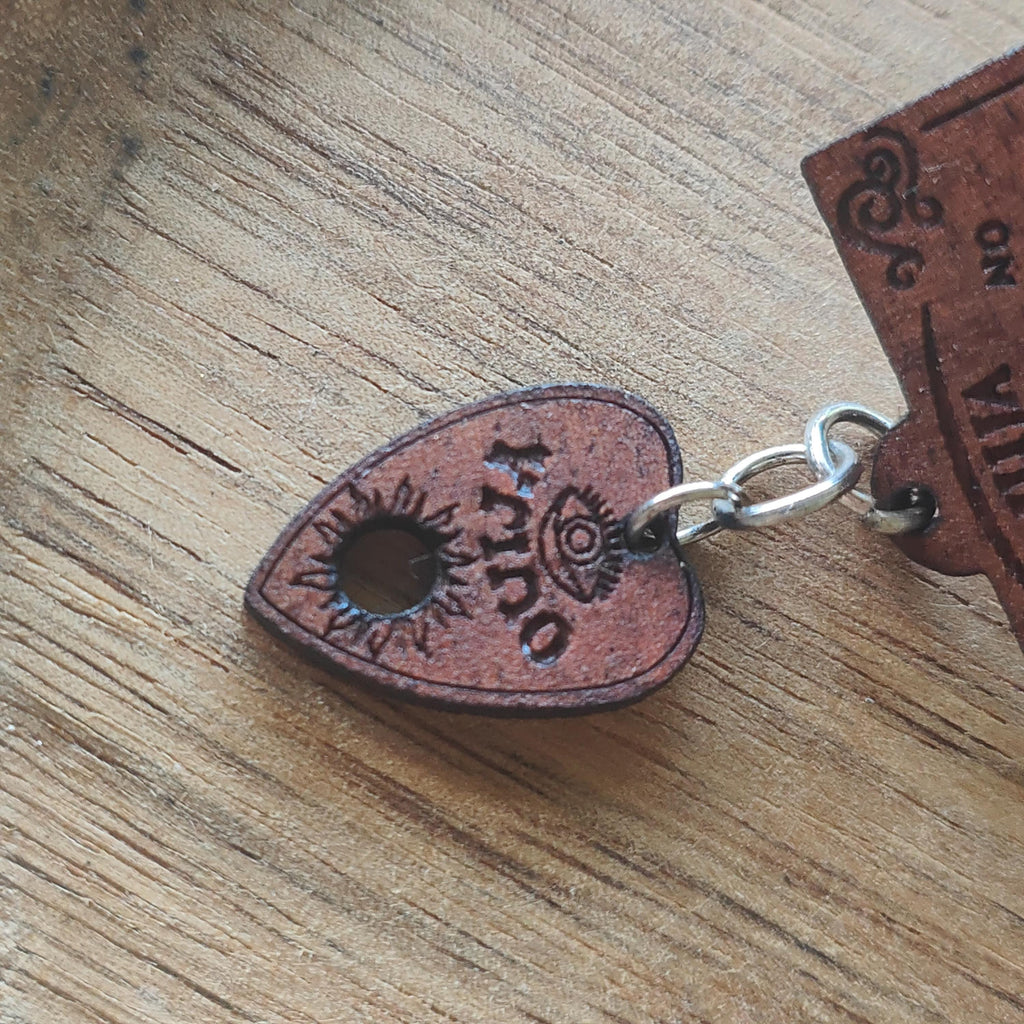 Mahogany Ouija Board Pin: Spooky Halloween Brooch