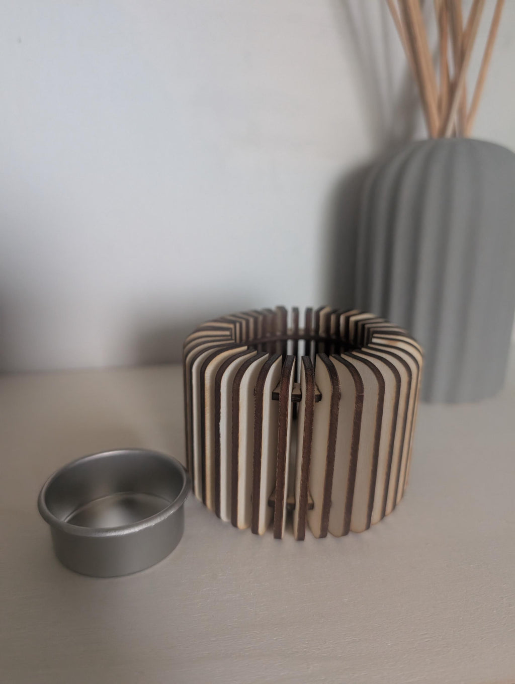 Wooden Tea Light Candle Holder: Eco Friendly Home Decor