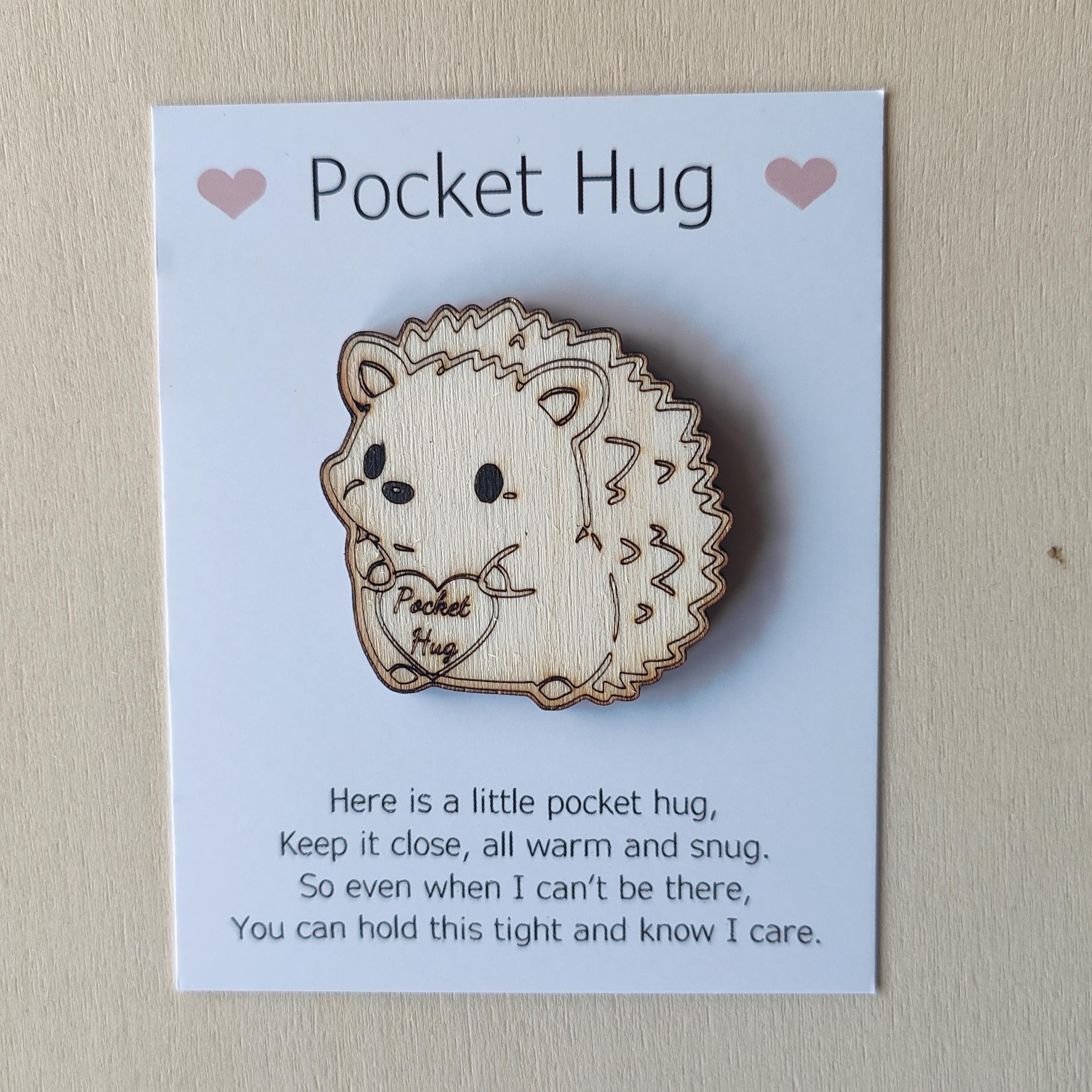 Wooden Hedgehog Pocket Hug: Love Token Gift