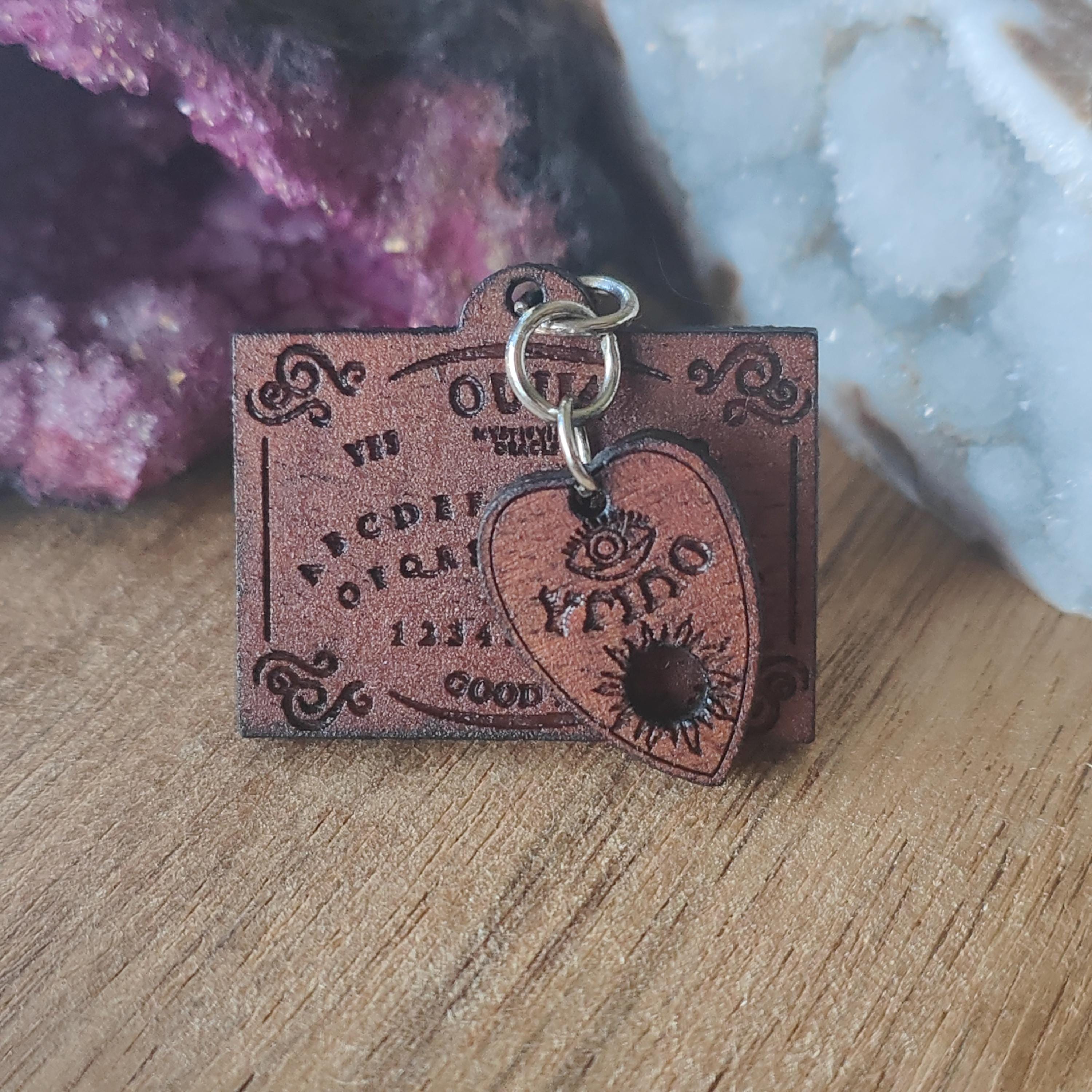 Mahogany Ouija Board Pin: Spooky Halloween Brooch