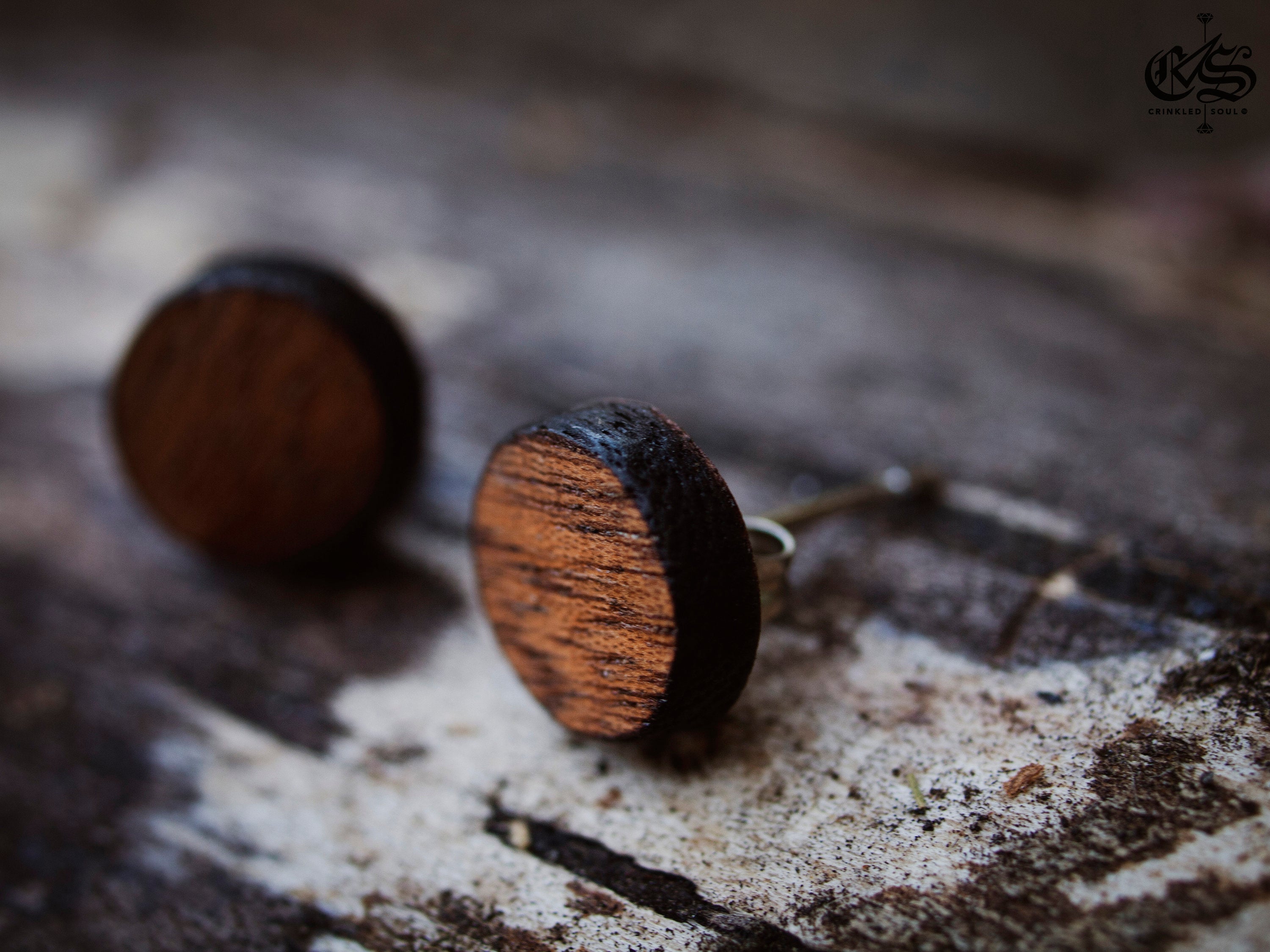 Mahogany Stud Earrings: Laser Cut Wooden Jewelry (10mm)