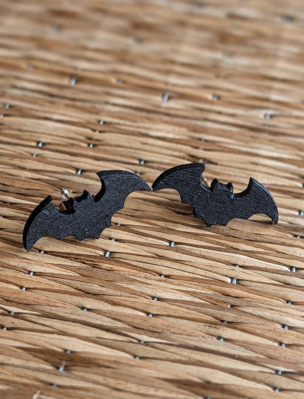 Wooden Bat stud earrings