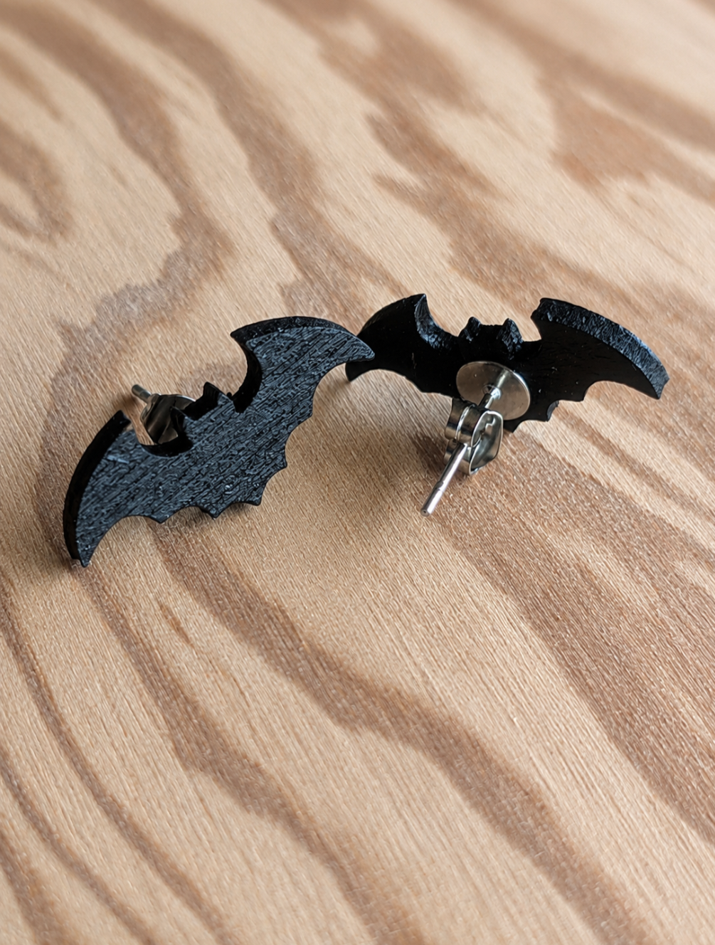Wooden Bat stud earrings